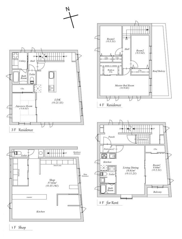 東京都世田谷区駒沢４丁目 間取図・土地図