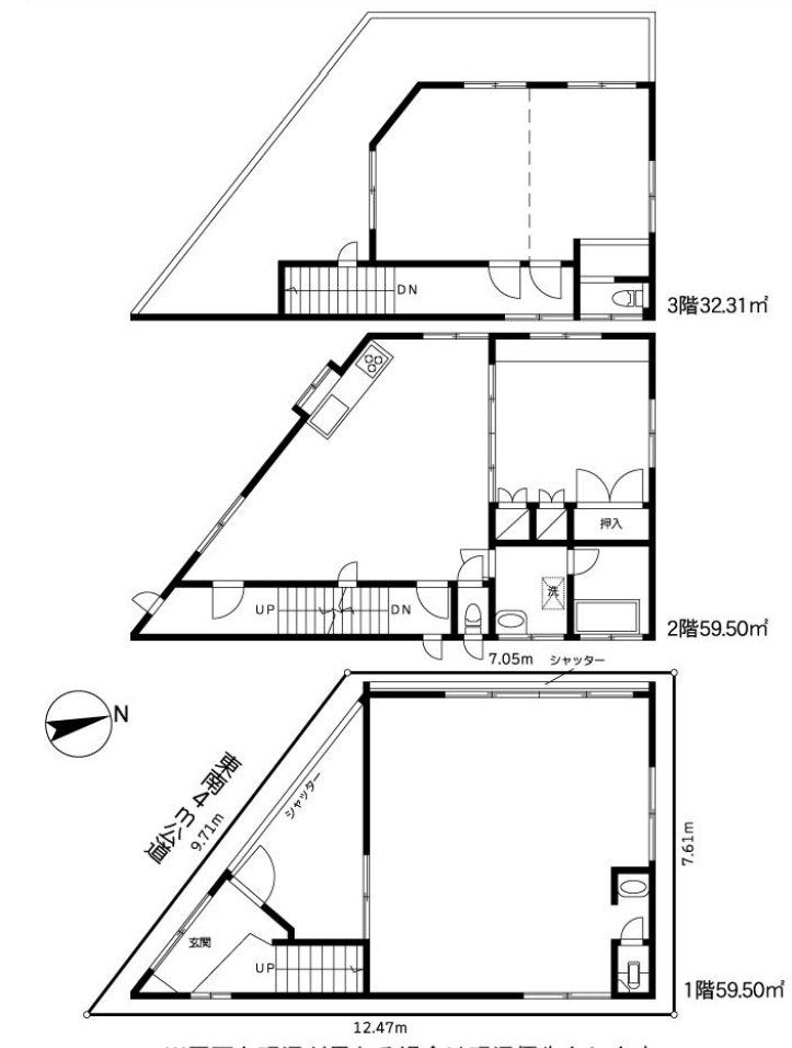 東京都台東区根岸２丁目 間取図・土地図