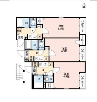 東京都足立区梅田２丁目 間取図・土地図