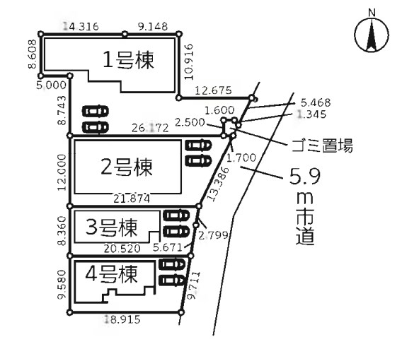 埼玉県草加市稲荷５丁目 区画図