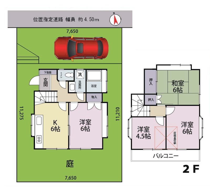 千葉県市川市国分３丁目 間取図・土地図