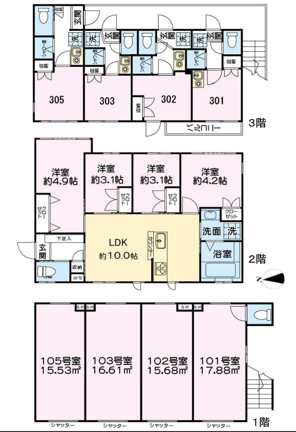 東京都新宿区高田馬場２丁目 間取図・土地図