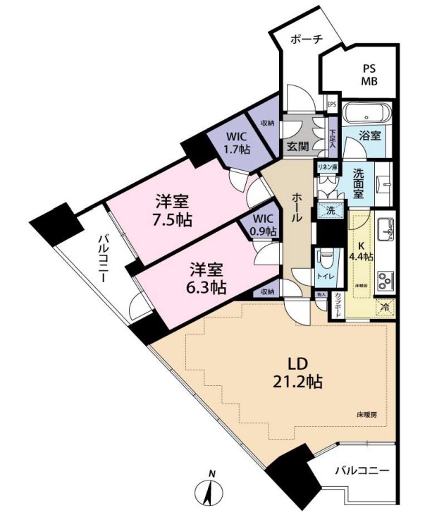東京都港区港南２丁目 間取図・土地図