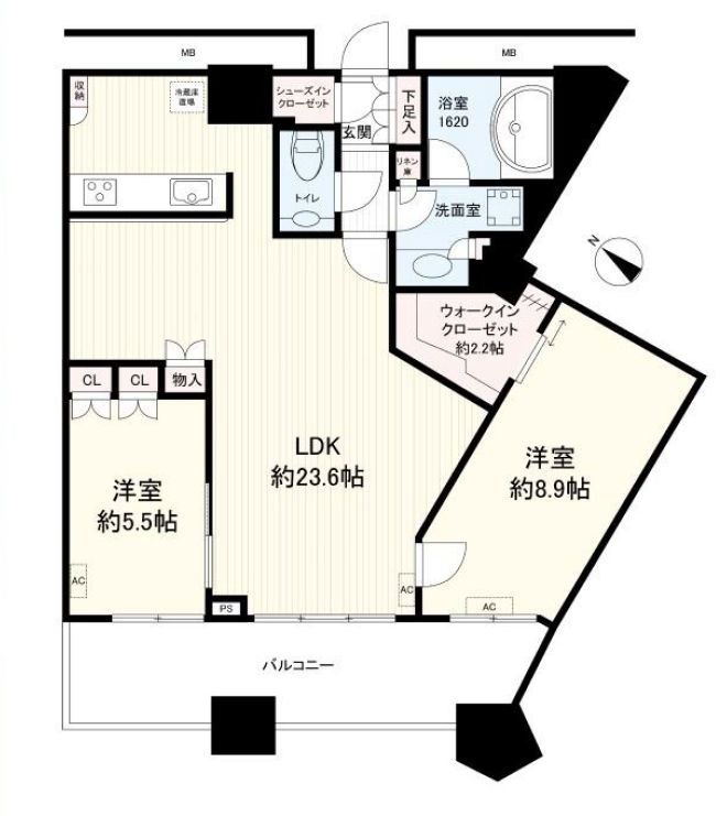 東京都港区芝浦４丁目 間取図・土地図