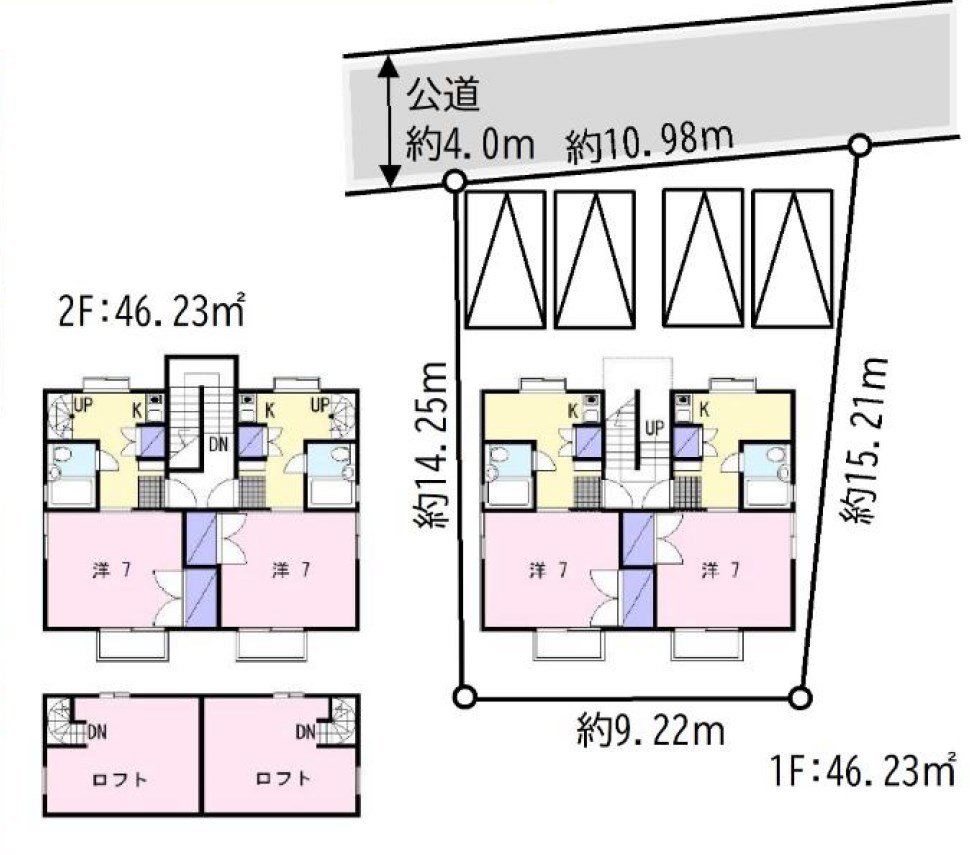 神奈川県大和市下鶴間 間取図・土地図