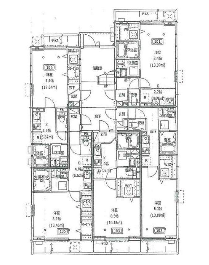 埼玉県越谷市中町 間取図・土地図