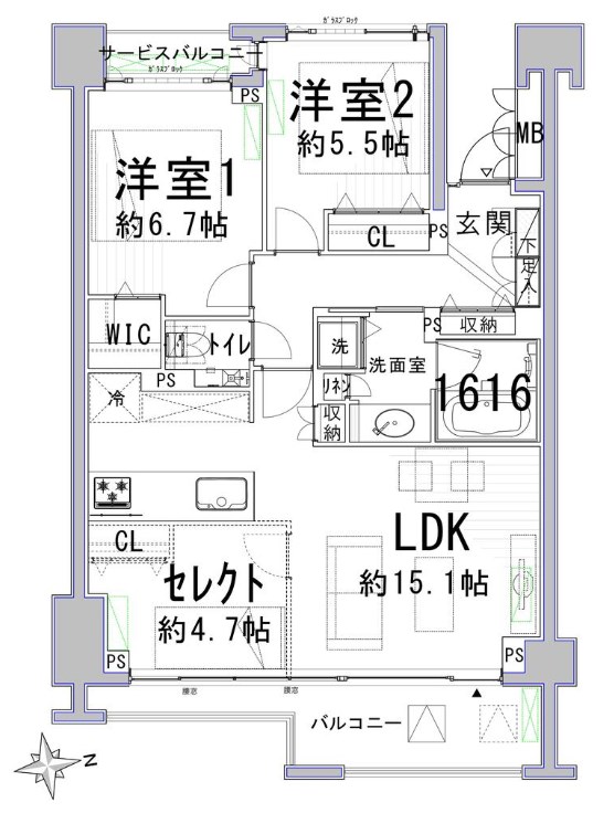 東京都港区白金２丁目 間取図・土地図