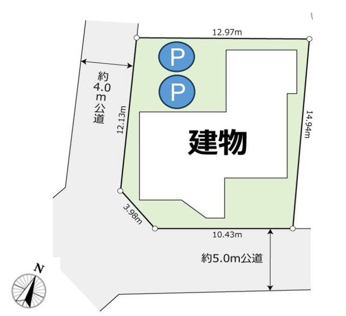 東京都世田谷区駒沢２丁目 間取図・土地図