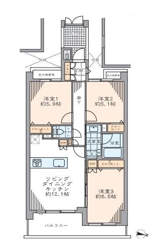東京都新宿区南元町 間取図・土地図