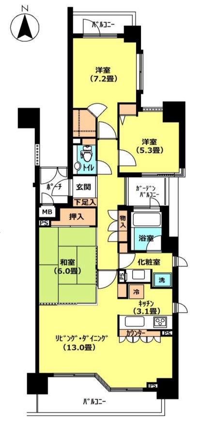 東京都港区三田２丁目 間取図・土地図