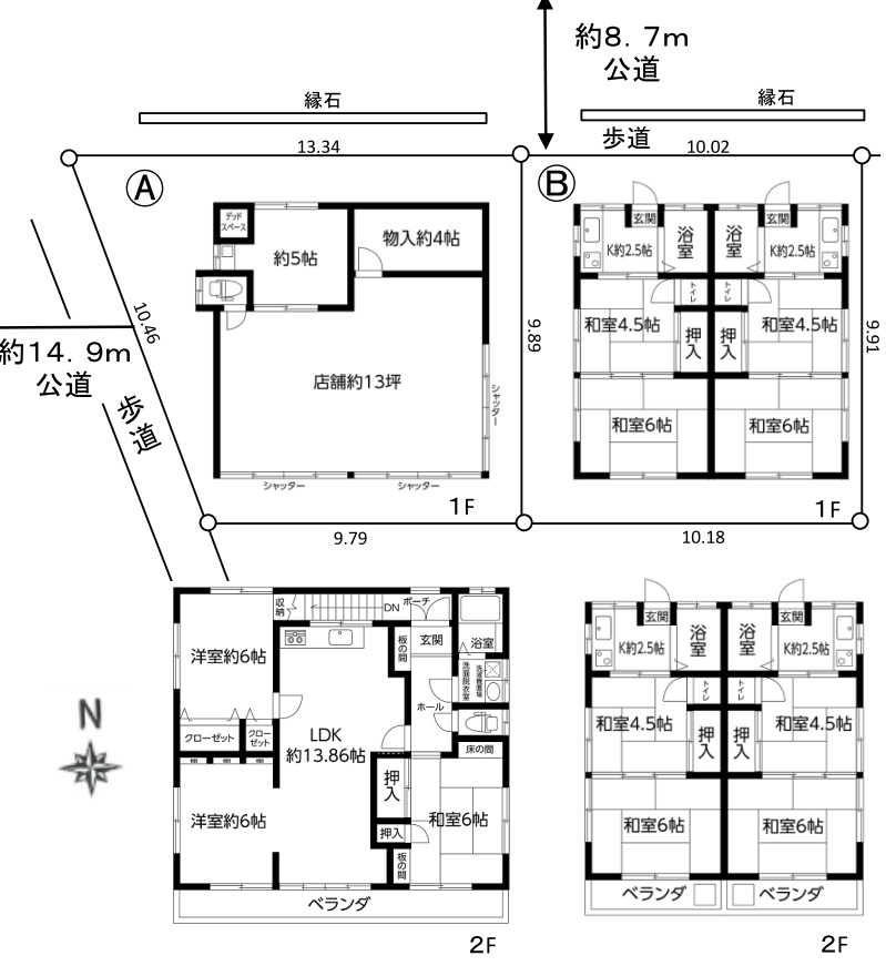 埼玉県草加市瀬崎７丁目 間取図・土地図