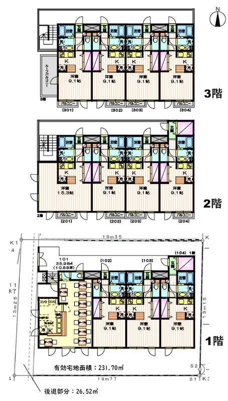 東京都中野区本町４丁目 間取図・土地図