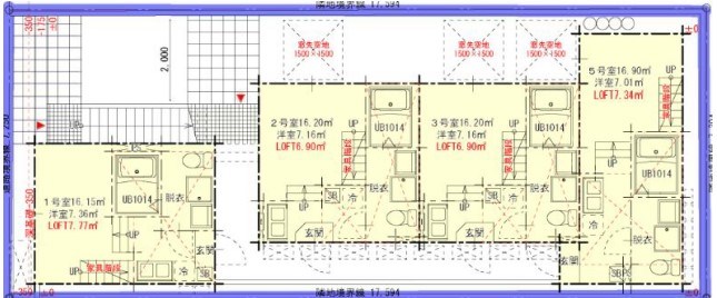 東京都足立区竹の塚１丁目 間取図・土地図