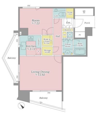 東京都港区港南２丁目 間取図・土地図