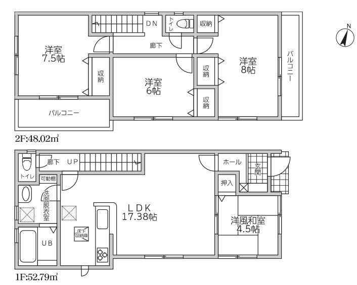 埼玉県久喜市栗橋北２丁目 間取図・土地図