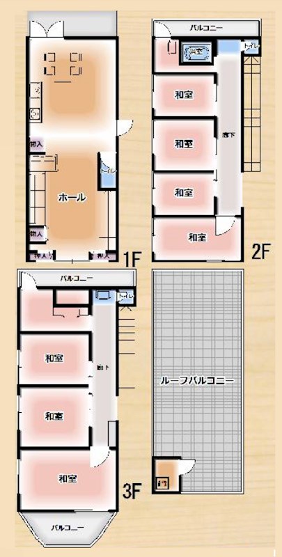 千葉県銚子市三軒町 間取図・土地図