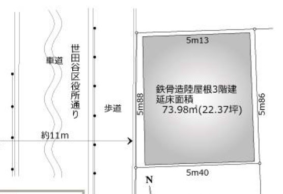 東京都世田谷区世田谷４丁目 区画図