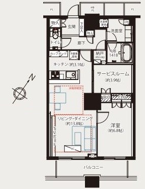 東京都中央区勝どき６丁目 間取図・土地図