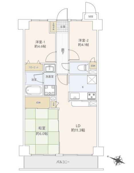 神奈川県川崎市宮前区有馬３丁目 間取図・土地図