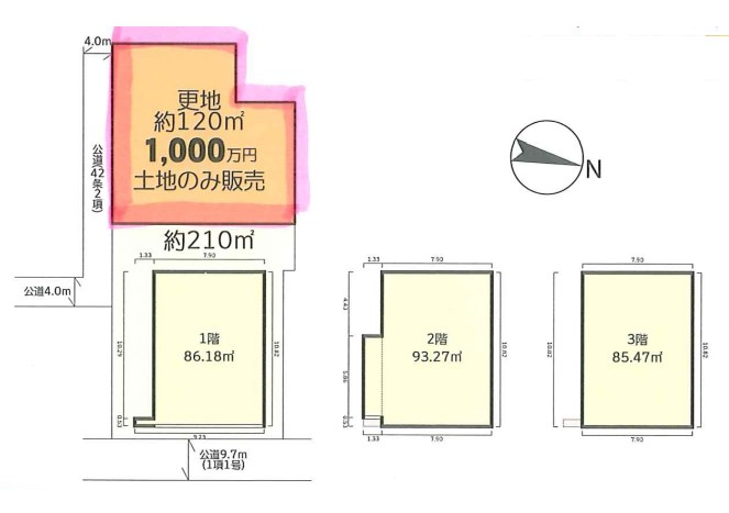埼玉県入間郡毛呂山町中央４丁目 間取図・土地図