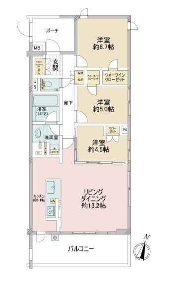 神奈川県横浜市青葉区荏子田３丁目 間取図・土地図