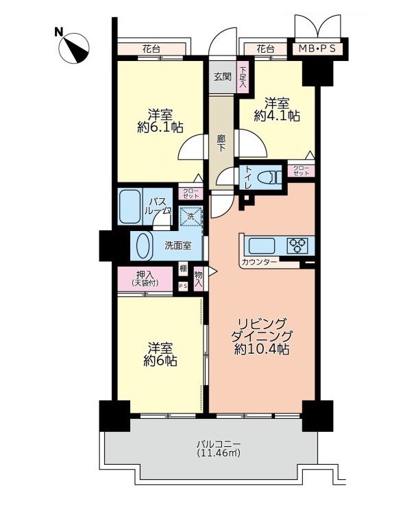 神奈川県藤沢市善行坂２丁目 間取図・土地図
