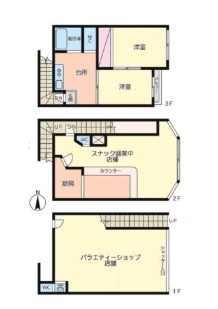 神奈川県川崎市中原区新城３丁目 間取図・土地図