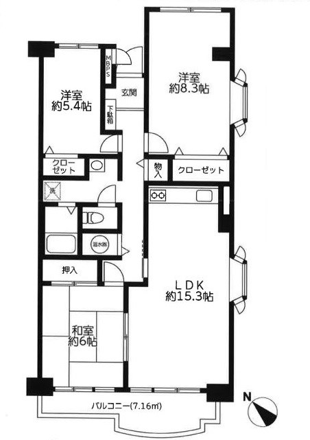 東京都昭島市美堀町５丁目 間取図・土地図