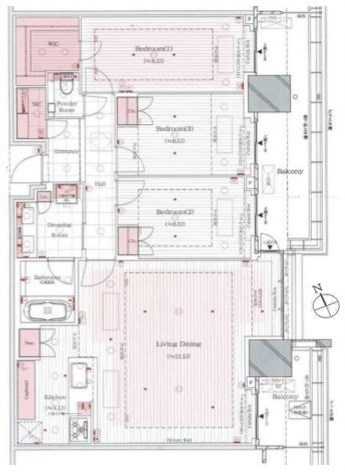 東京都港区芝浦２丁目 間取図・土地図