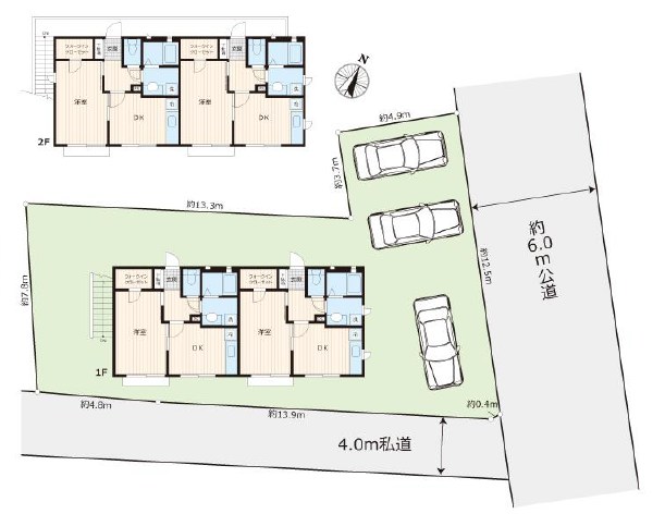 東京都東村山市廻田町４丁目 間取図・土地図