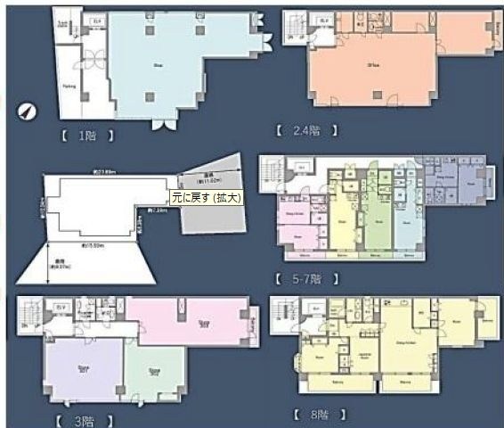 神奈川県横浜市中区弥生町１丁目 間取図・土地図