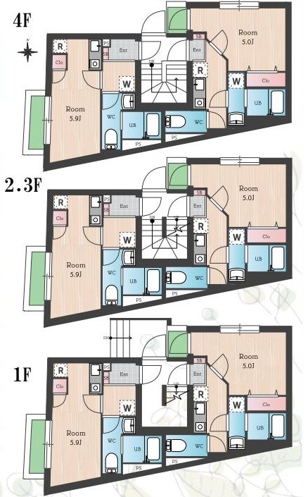 東京都足立区千住東１丁目 間取図・土地図