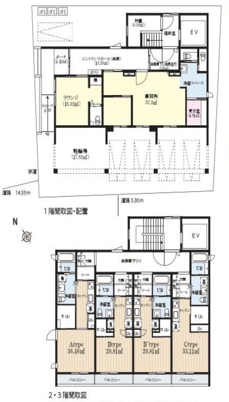 神奈川県横須賀市三春町１丁目 間取図・土地図