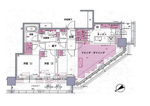 東京都港区海岸１丁目 間取図・土地図