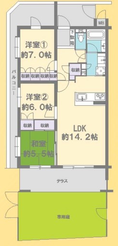 千葉県船橋市南三咲２丁目 間取図・土地図