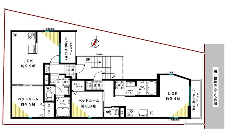 東京都足立区東和５丁目 間取図・土地図