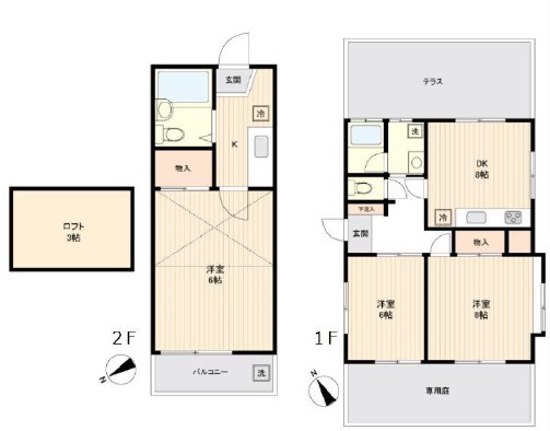 東京都日野市程久保８丁目 間取図・土地図