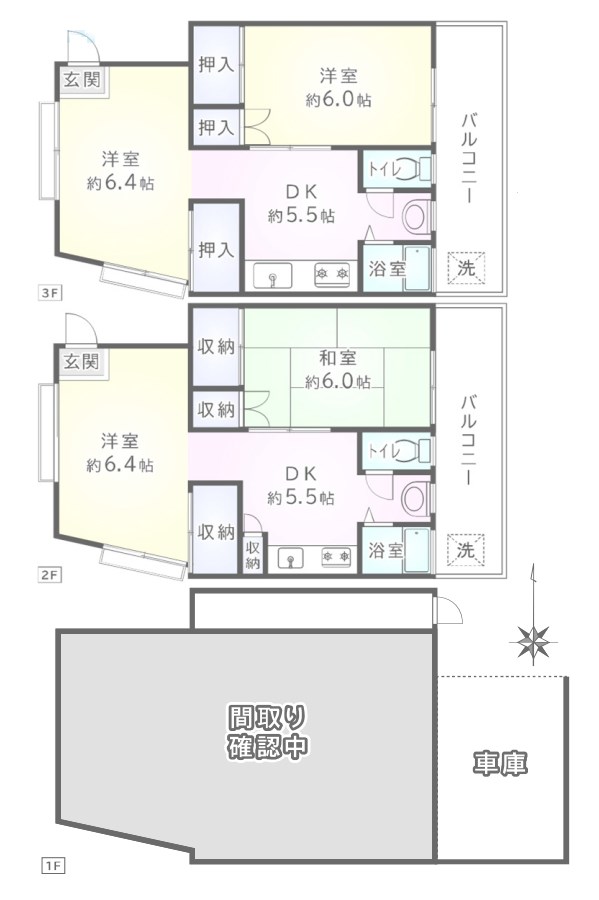 東京都江東区北砂４丁目 間取図・土地図