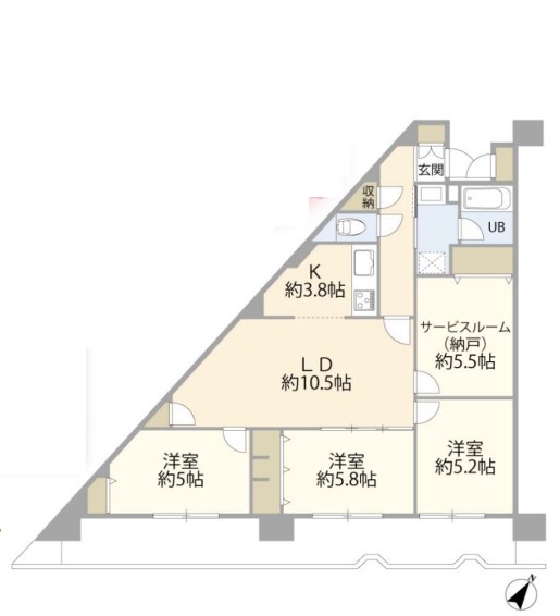 埼玉県蕨市北町５丁目 間取図・土地図