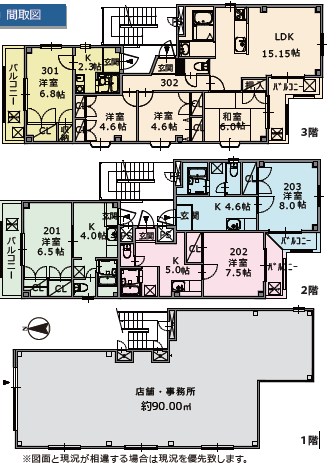 東京都葛飾区白鳥２丁目 間取図・土地図