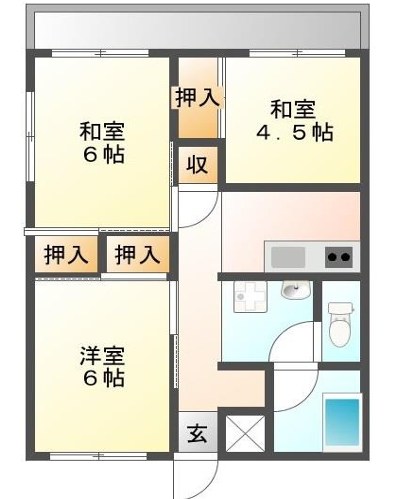 群馬県太田市新道町 間取図・土地図
