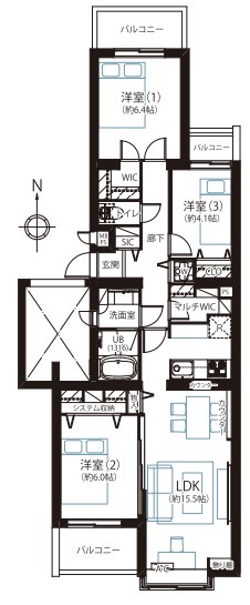 東京都世田谷区上北沢４丁目 間取図・土地図
