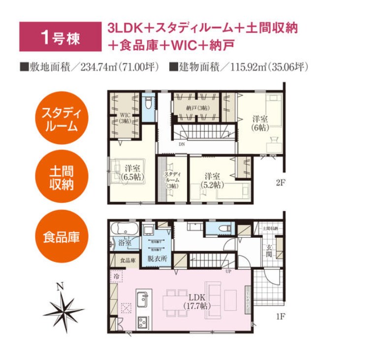 群馬県北群馬郡吉岡町大久保 間取図・土地図