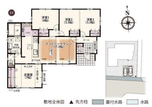 群馬県太田市東別所町 間取図・土地図