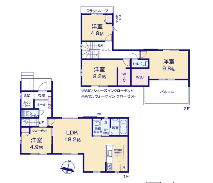 群馬県高崎市下小鳥町 間取図・土地図
