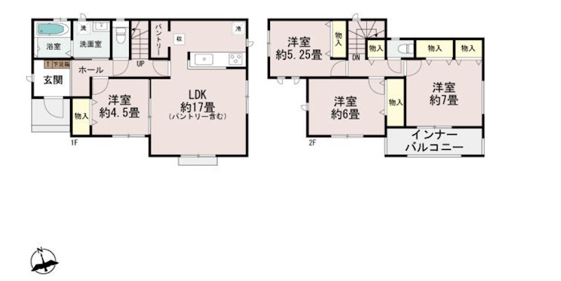 群馬県高崎市倉賀野町 間取図・土地図