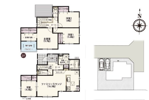 群馬県伊勢崎市太田町 間取図・土地図