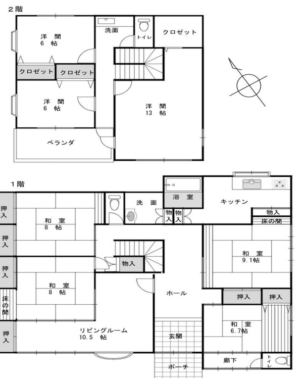 栃木県下野市下古山 間取図・土地図
