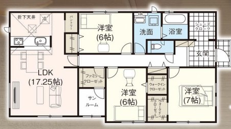 栃木県下野市仁良川 間取図・土地図