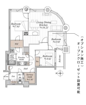 東京都中央区佃２丁目 間取図・土地図